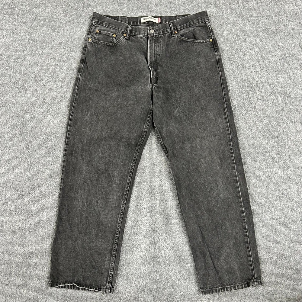 Levi's Jeans Mens Size 40x32 Black 550 Relaxed Fit Cotton Denim Faded Casual